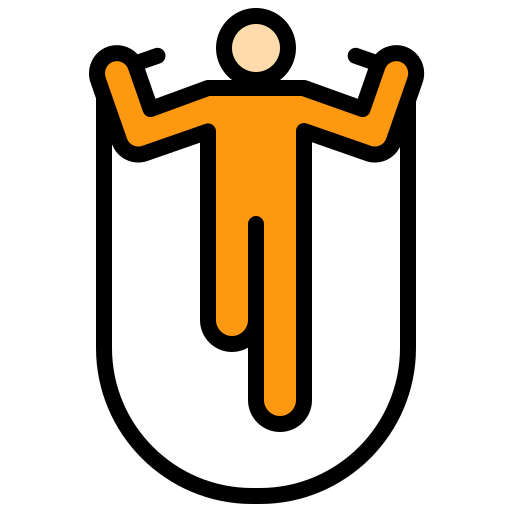 person jumping rope with a long jump rope