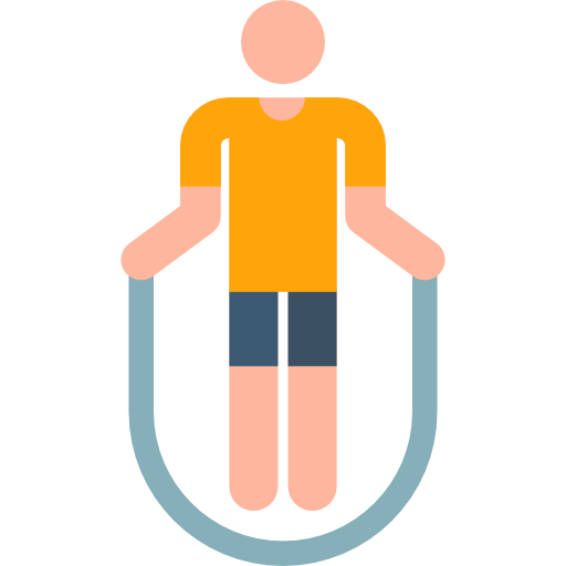 an orange person with a jump rope