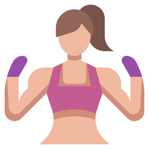 woman in fitness boxing outfit
