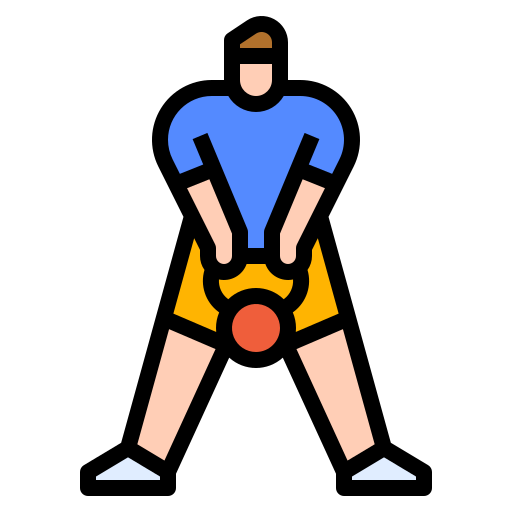 man swinging kettlebell